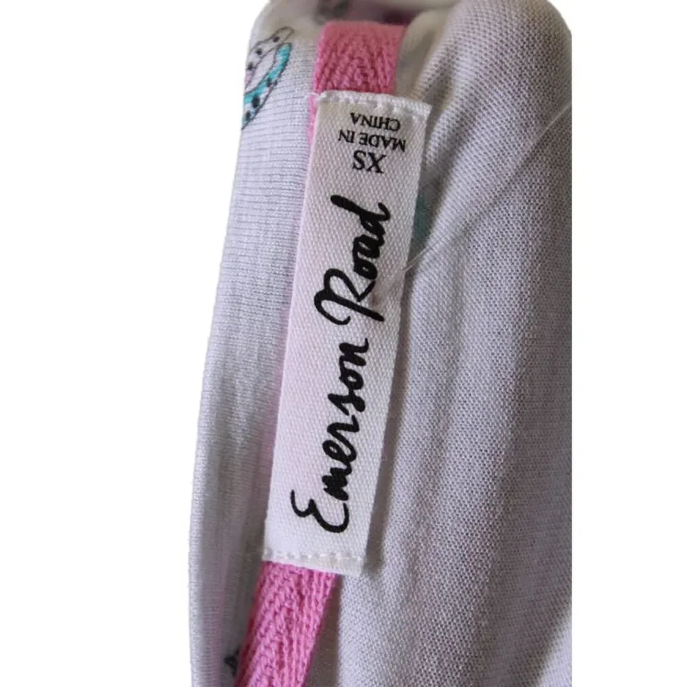 Emerson Road Womens Zebra Print Shorts Pajama Set Gray Size Extra Small